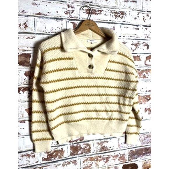 Madewell Canby Button Mockneck Sweater in Stripe - Picture 6 of 11